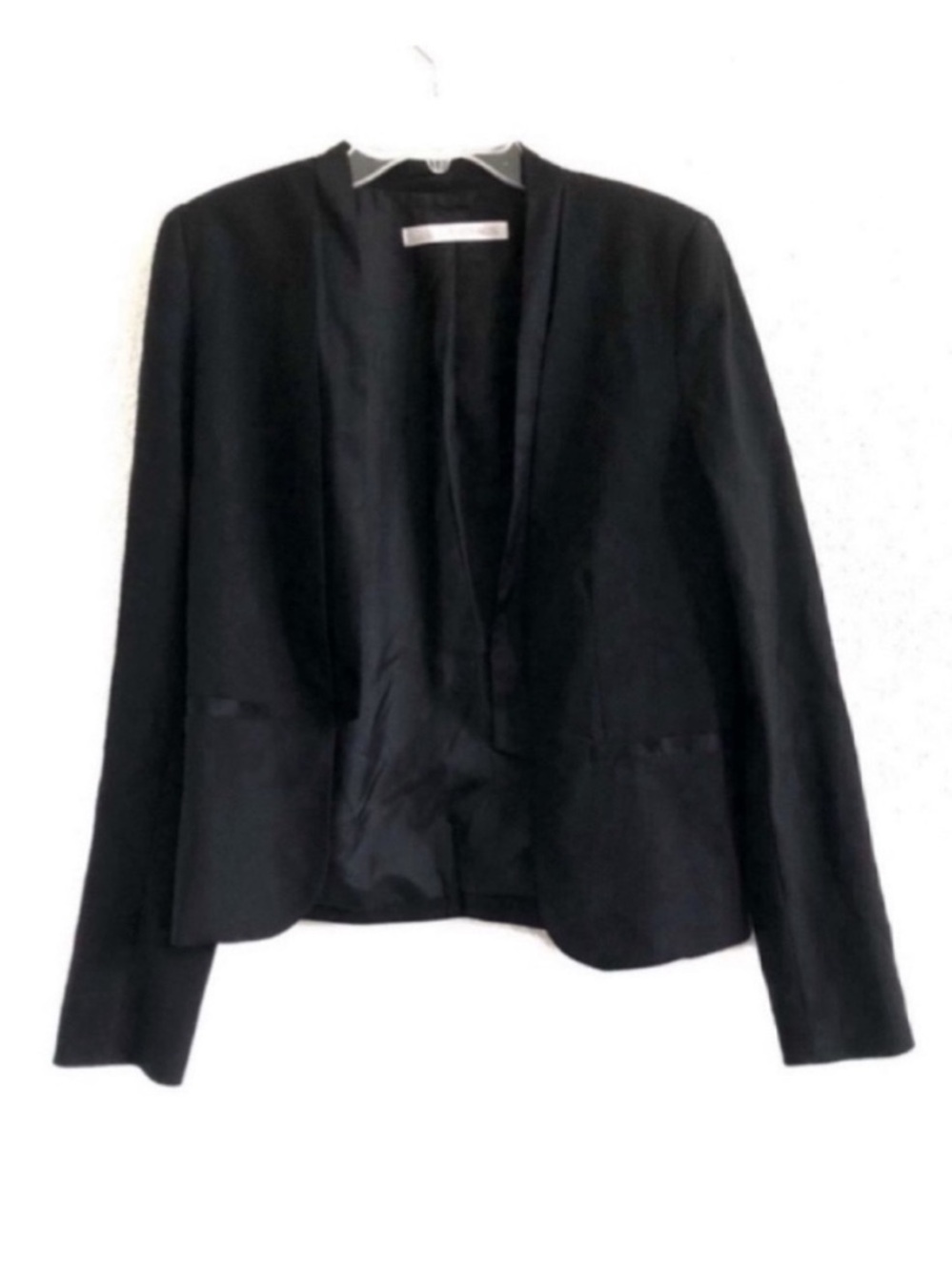 Ulla Johnson Black Open Front Lightweight Blazer Wool Silk